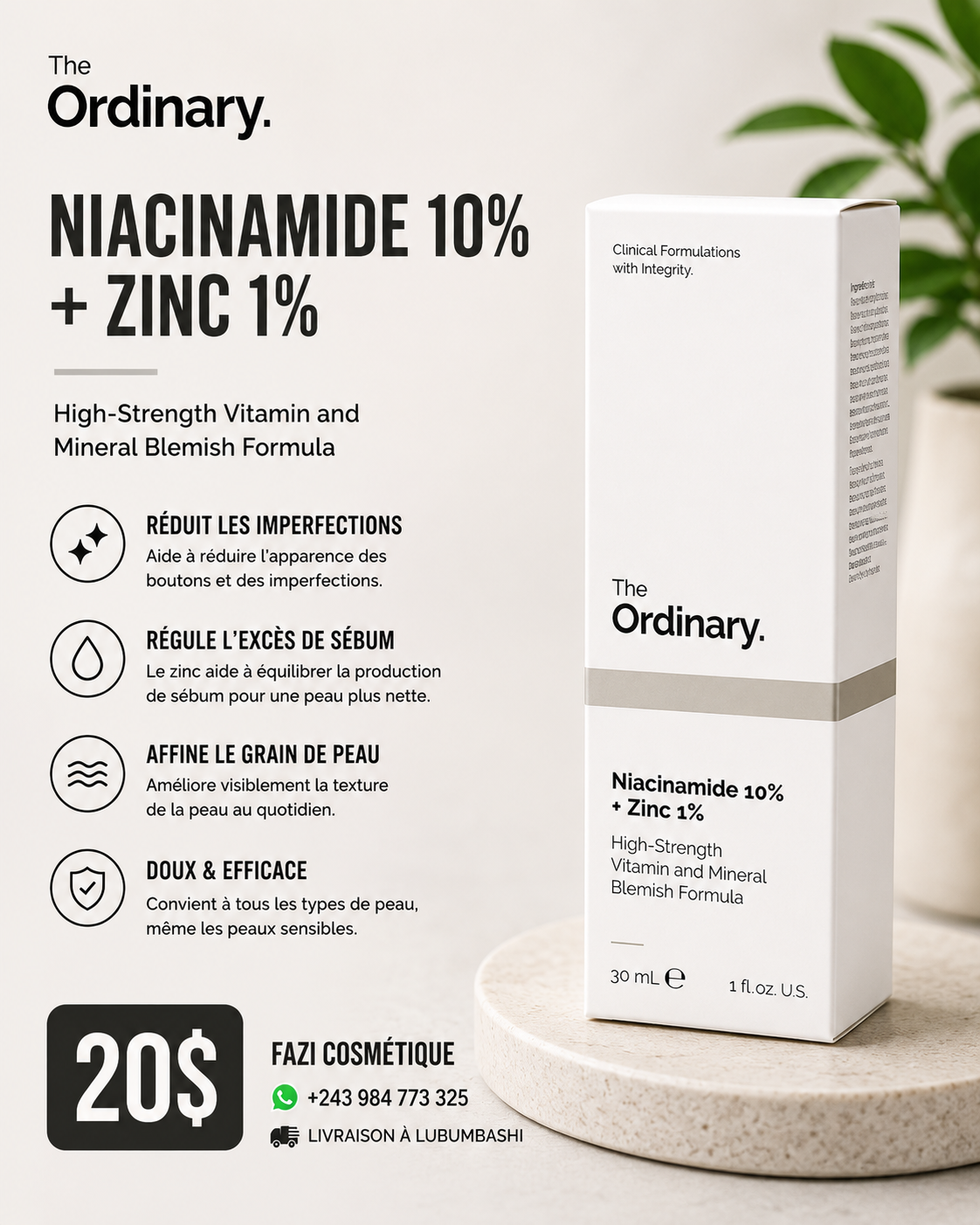 The Ordinary Niacinamide 10% + Zinc 1% 30ML