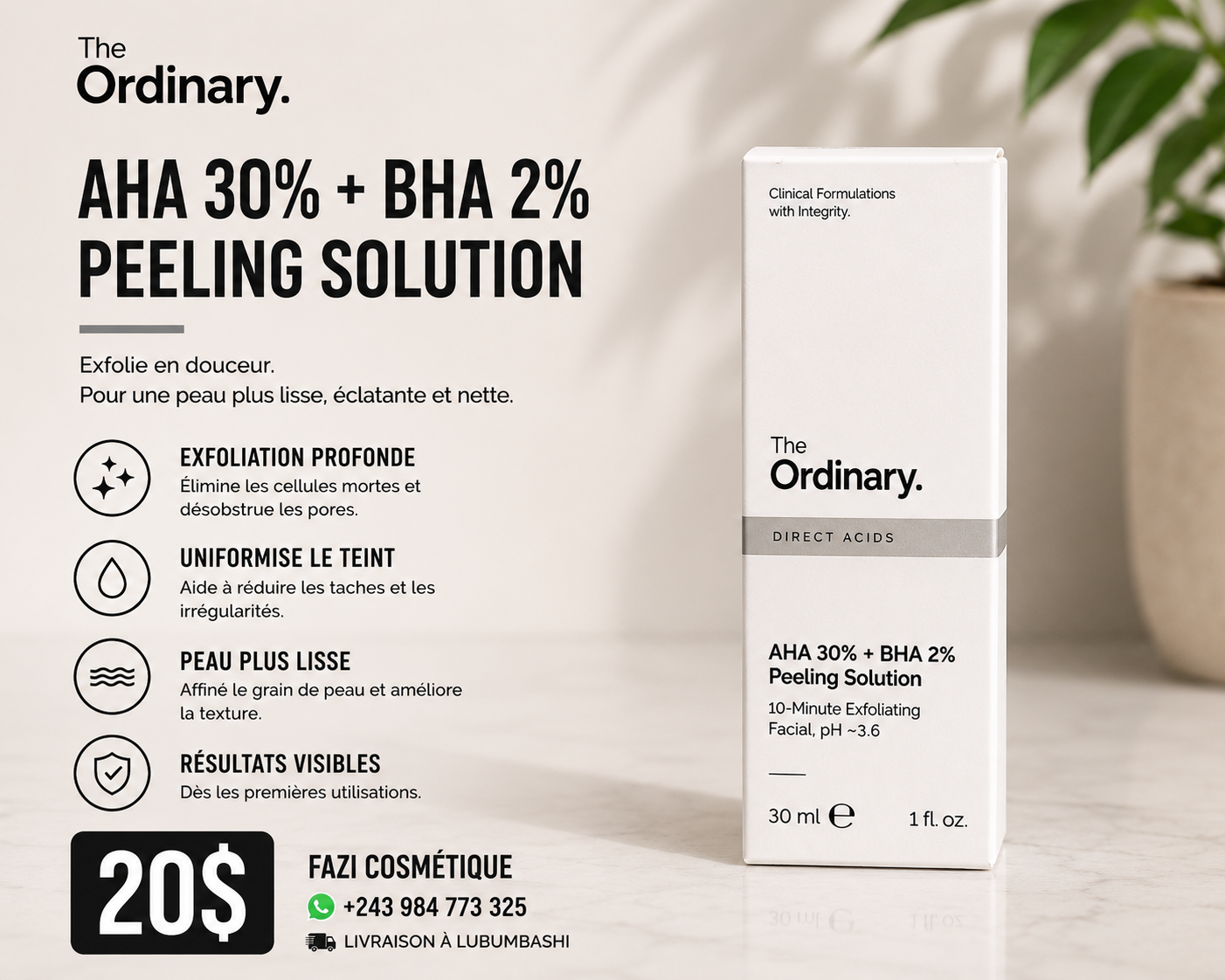 The Ordinary AHA 30% + BHA 2% Peeling Solution 30ML