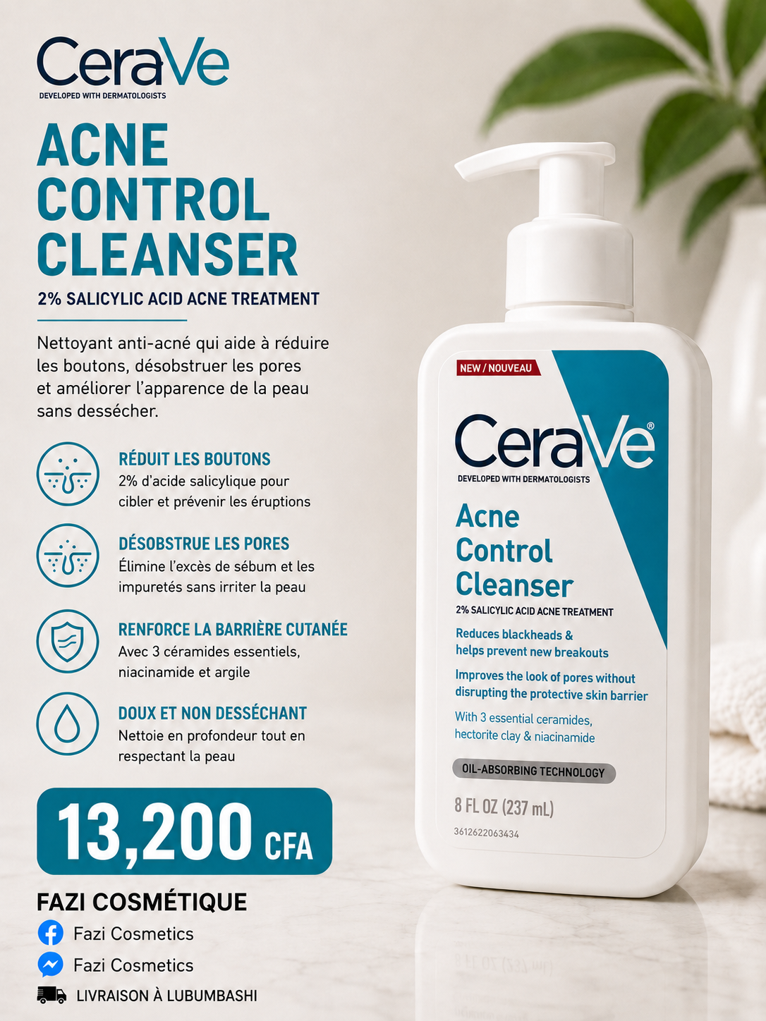 CeraVe Acne Control Cleanser 237ML