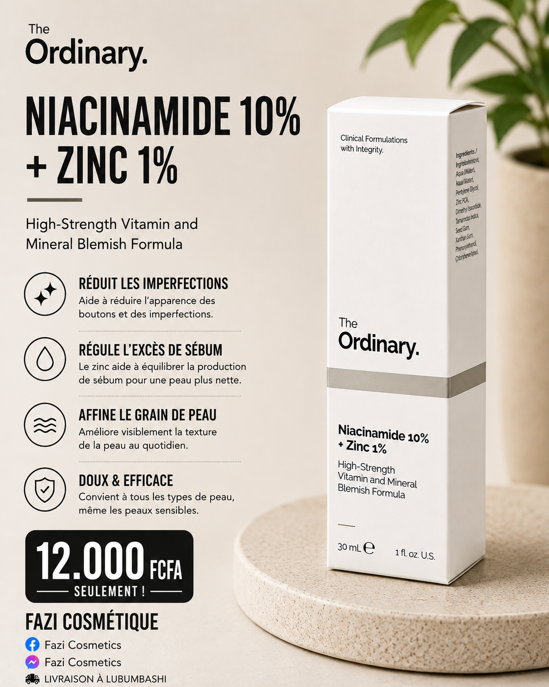 The Ordinary Niacinamide 10% + Zinc 1% 30ML