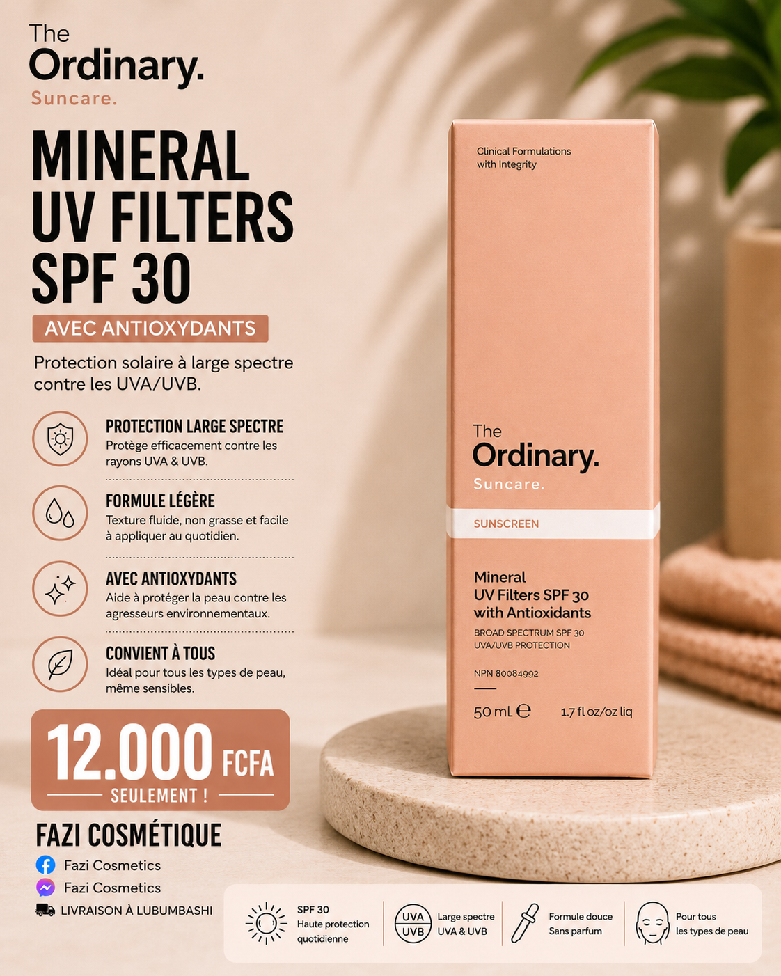 The Ordinary Mineral UV Filters SPF 30 with Antioxidants 50ML