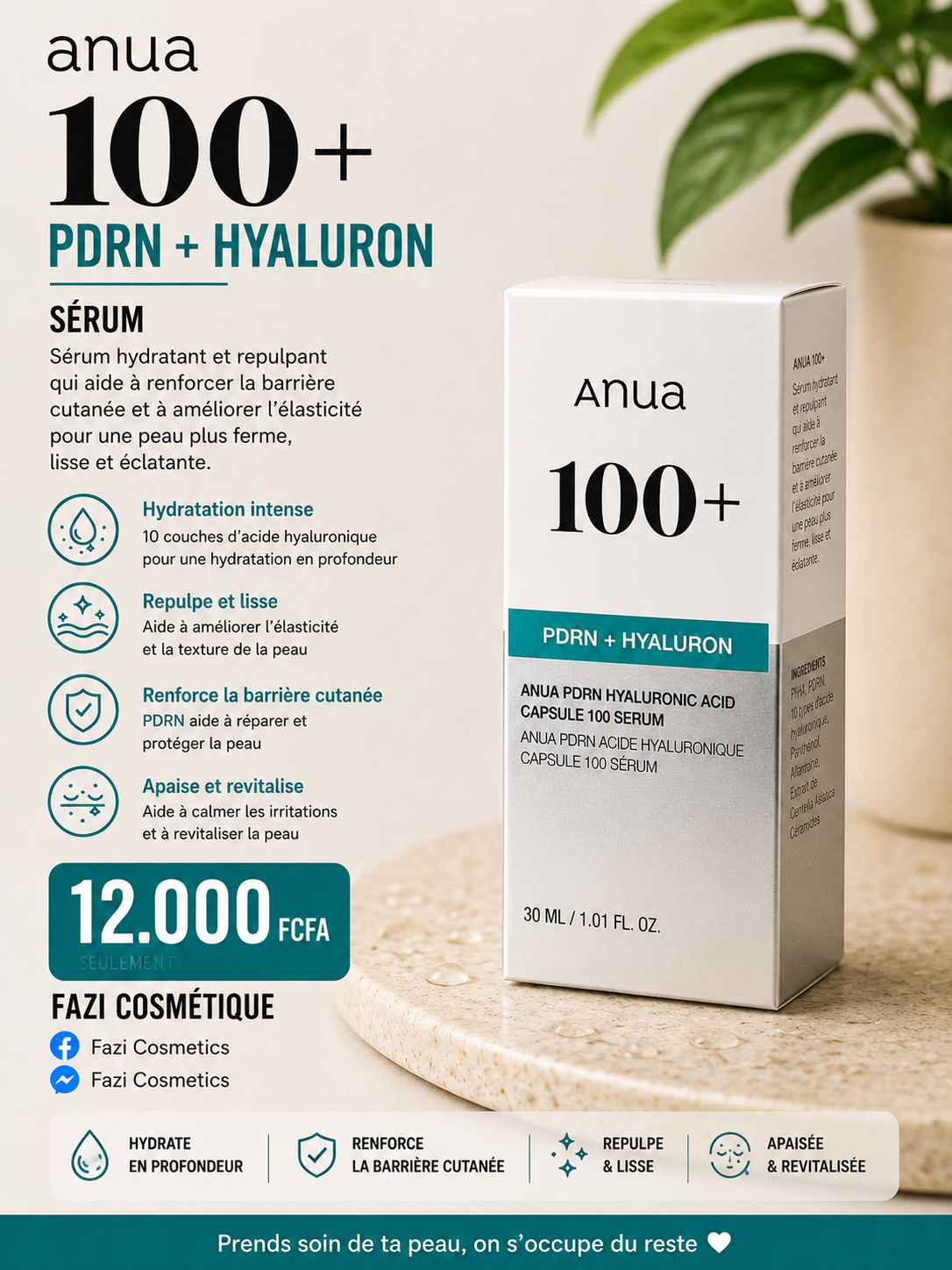Anua 100+ PDRN + Hyaluron Serum 30ML