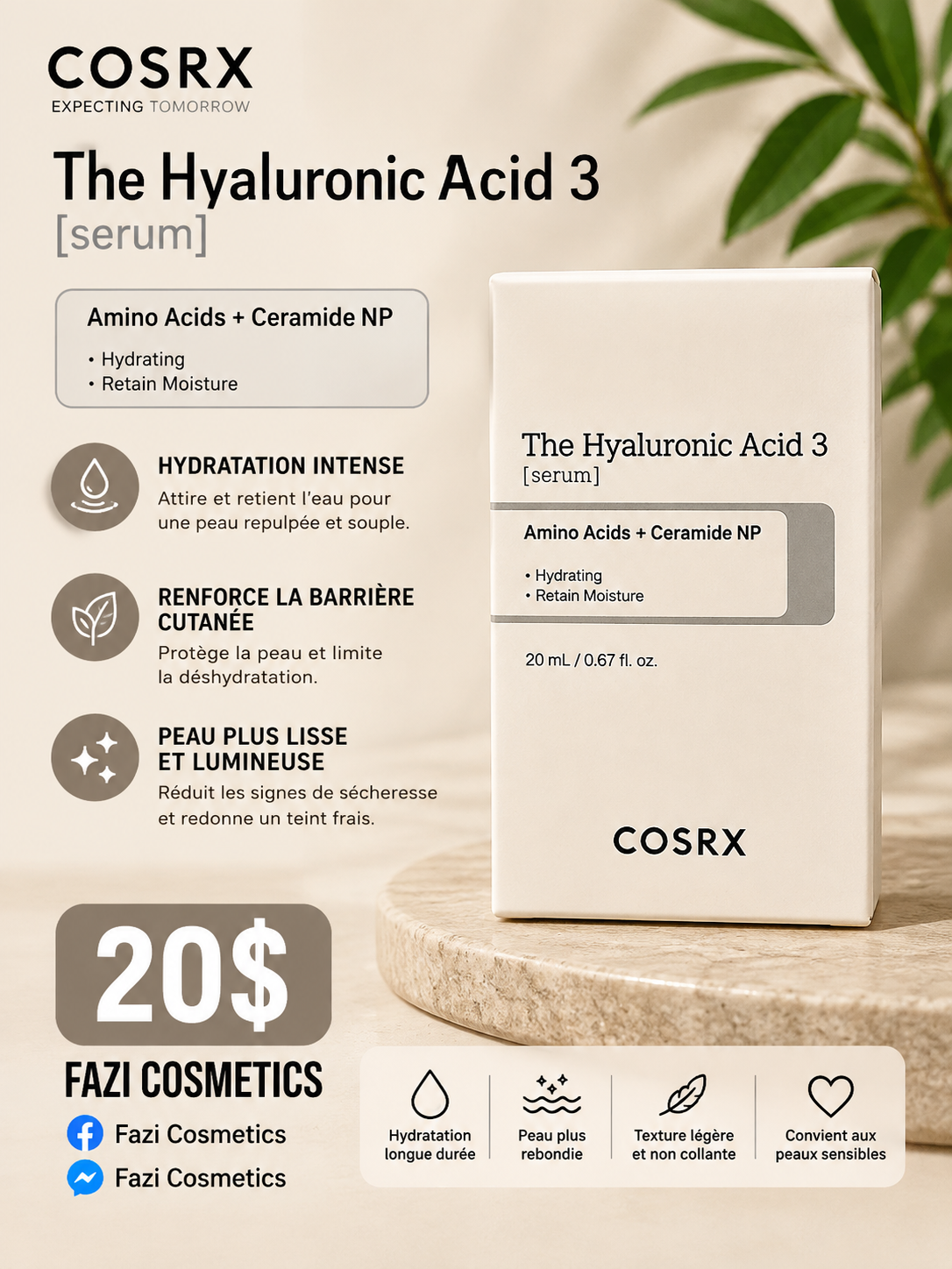 COSRX The Hyaluronic Acid 3 Serum 20ML