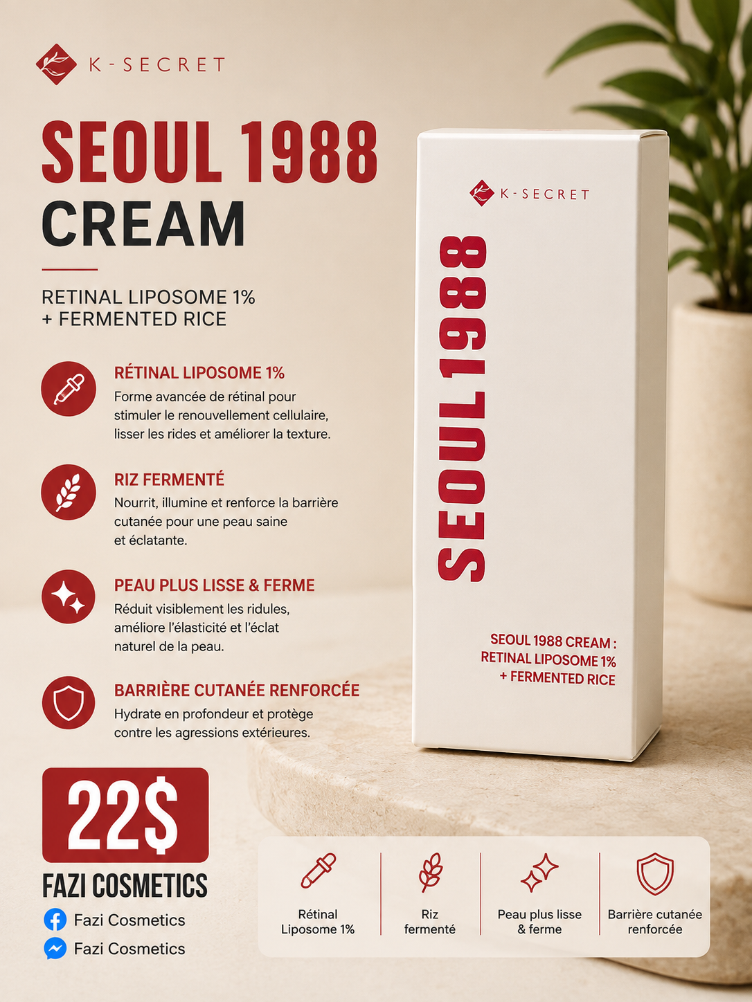 K-Secret Seoul 1988 Cream 50ML