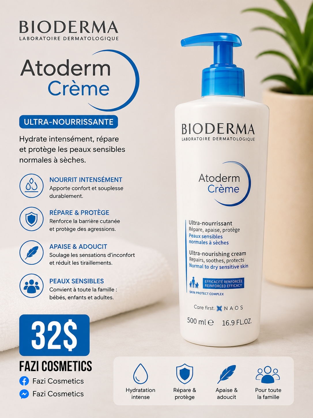 Bioderma Atoderm Crème 500ML