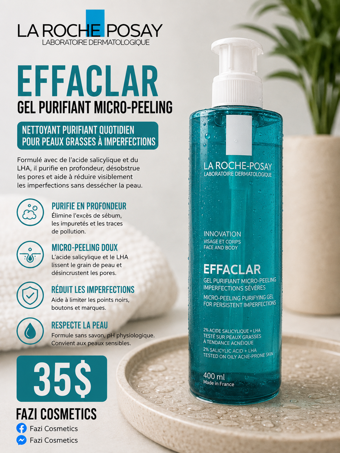 La Roche-Posay Effaclar Gel Purifiant Micro-Peeling  400ML