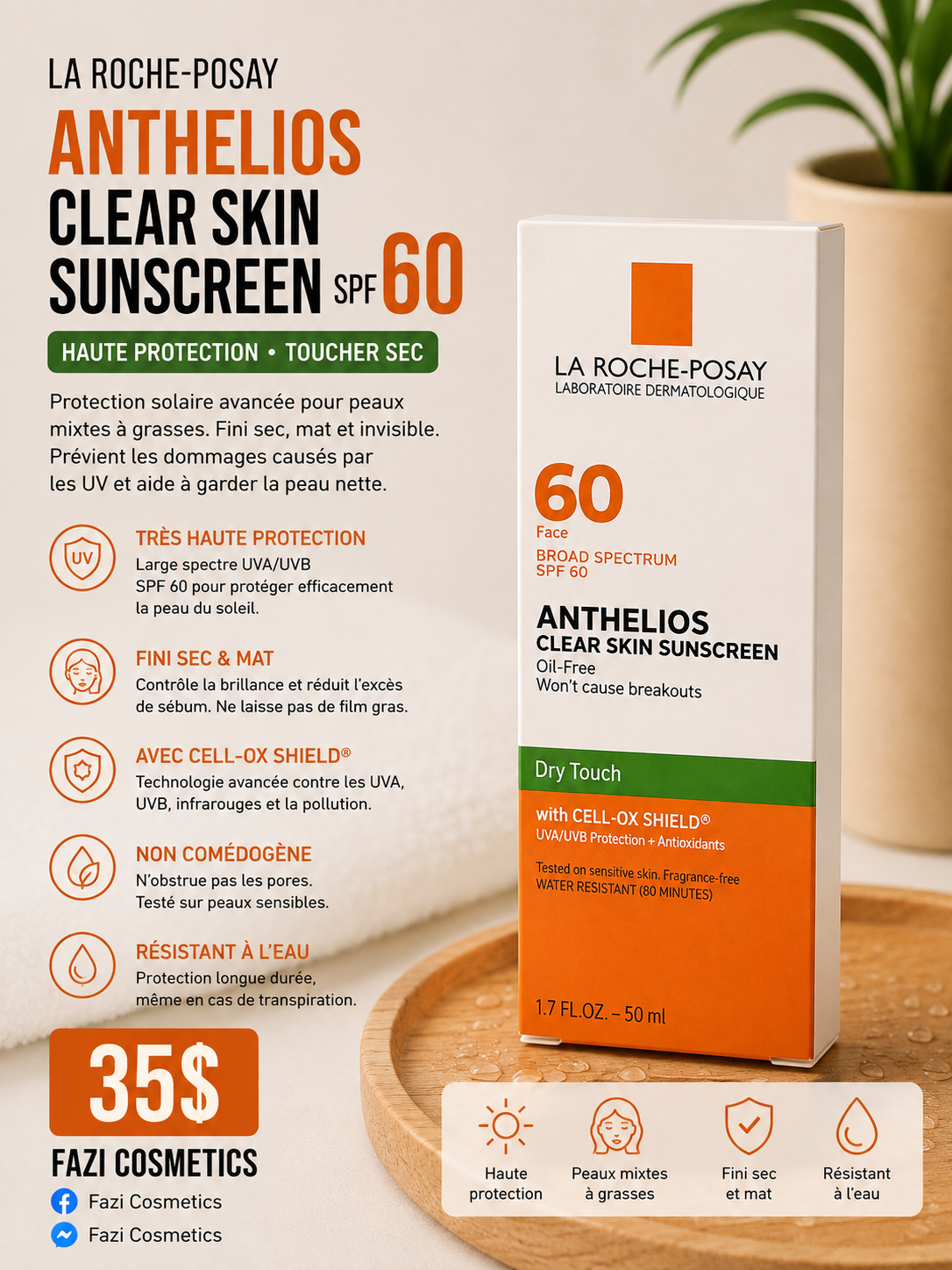 La Roche-Posay Anthelios Clear Skin SPF 60 50ML