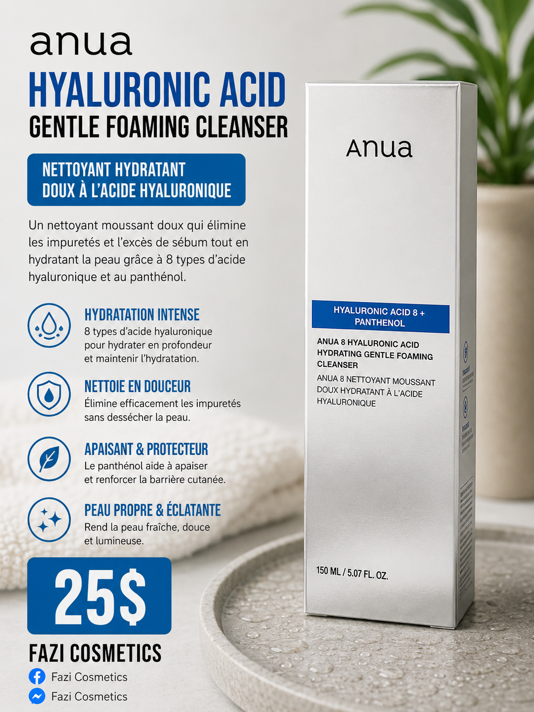 Anua 8 Hyaluronic Acid Gentle Foaming Cleanser 150ML